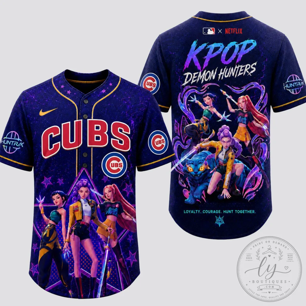 Chicago Cubs Baseball KPOP Demon Hunters Hunt Together Baseball Jersey Chicago Cubs Baseball KPOP Demon Hunters Hunt Together Baseball Jersey