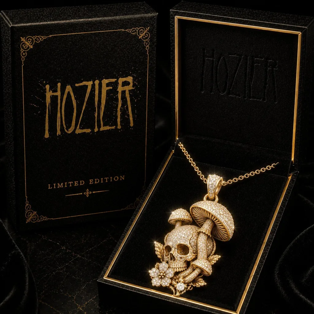 Hozier Skull and Mushroom Diamond Pendant Necklace Limited Edition Hozier Skull and Mushroom Diamond Pendant Necklace Limited Edition