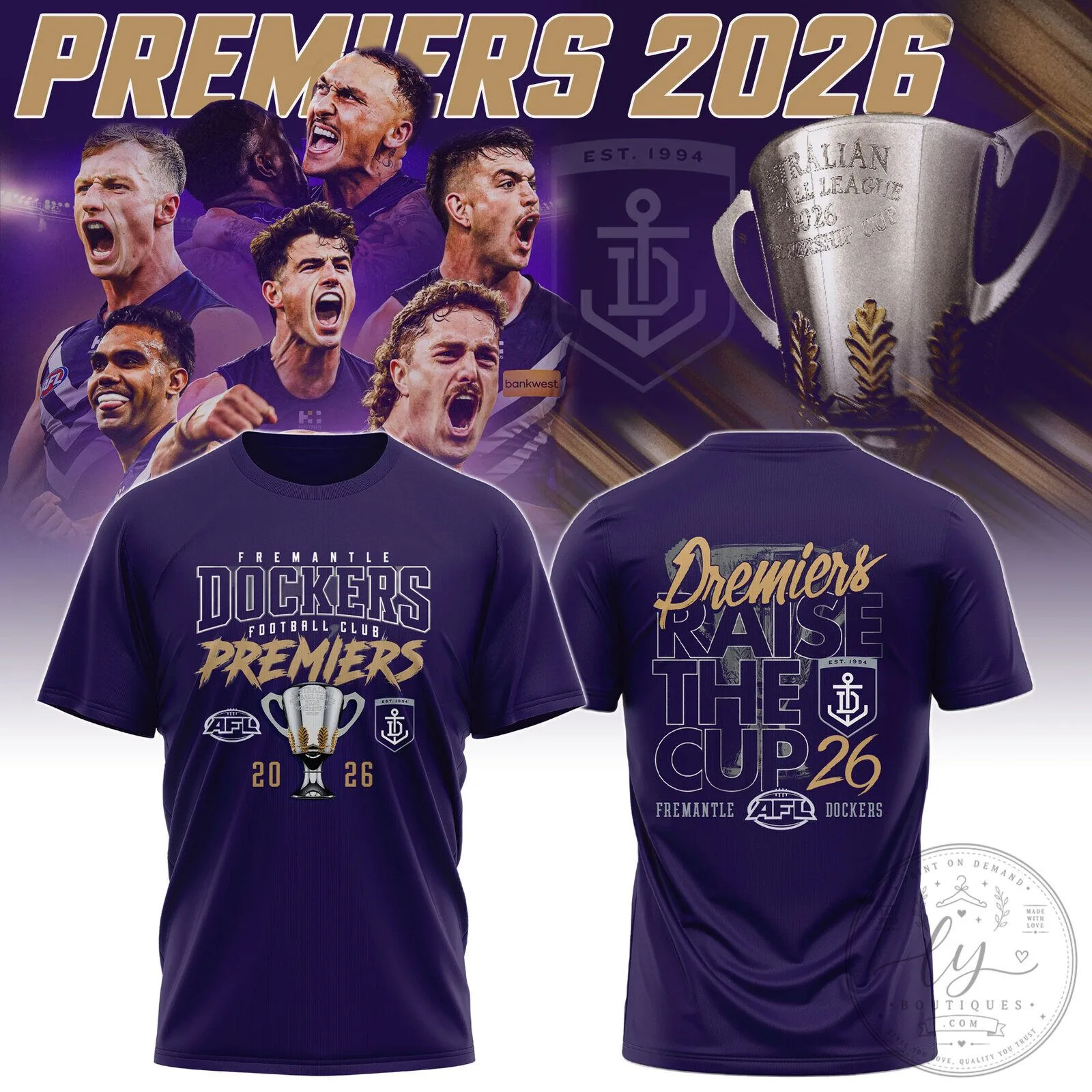 Fremantle Dockers Premiers 2026 Australian Football League Championship T-Shirt