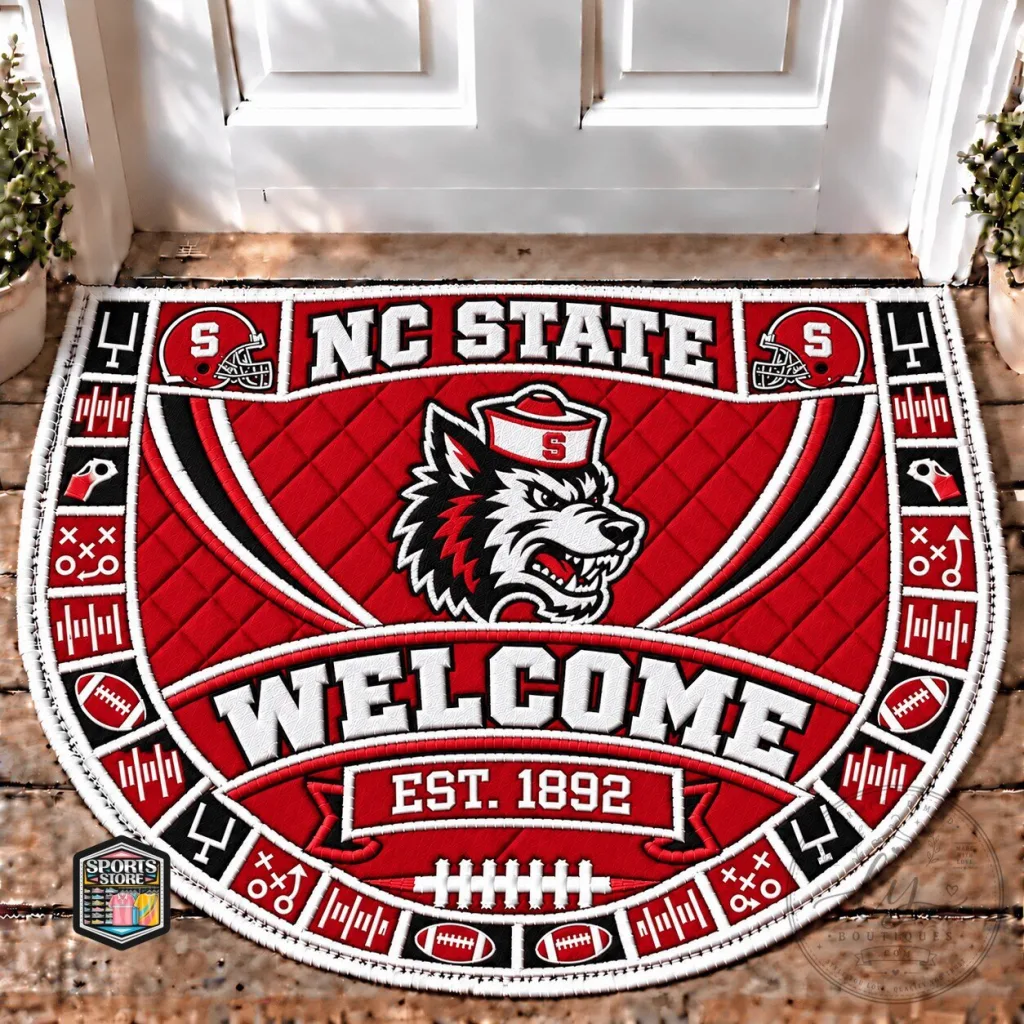North Carolina State Wolfpack Football Welcome Est 1892 Doormat North Carolina State Wolfpack Football Welcome Est 1892 Doormat