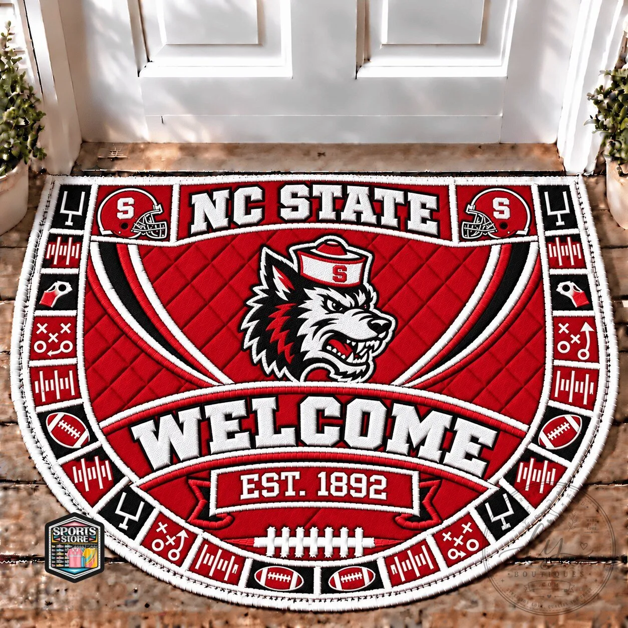North Carolina State Wolfpack Football Welcome Est 1892 Doormat