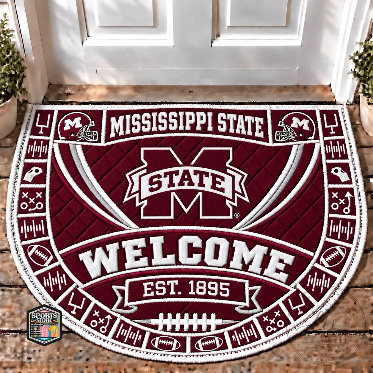 Mississippi State Bulldogs Football Welcome Est 1895 Doormat
