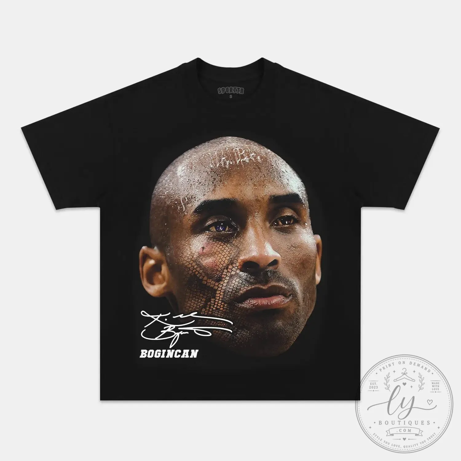 Kobe Bryant Vintage Basketball Legend Signature Black Mamba T-Shirt