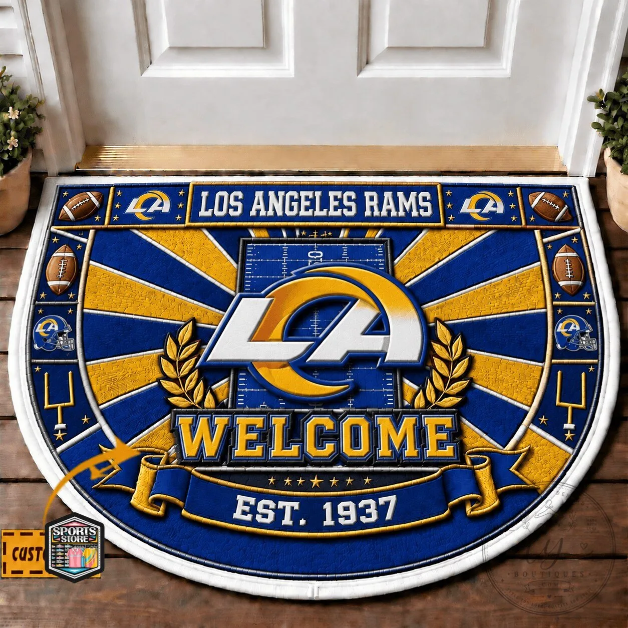 Los Angeles Rams Welcome Est 1937 Doormat