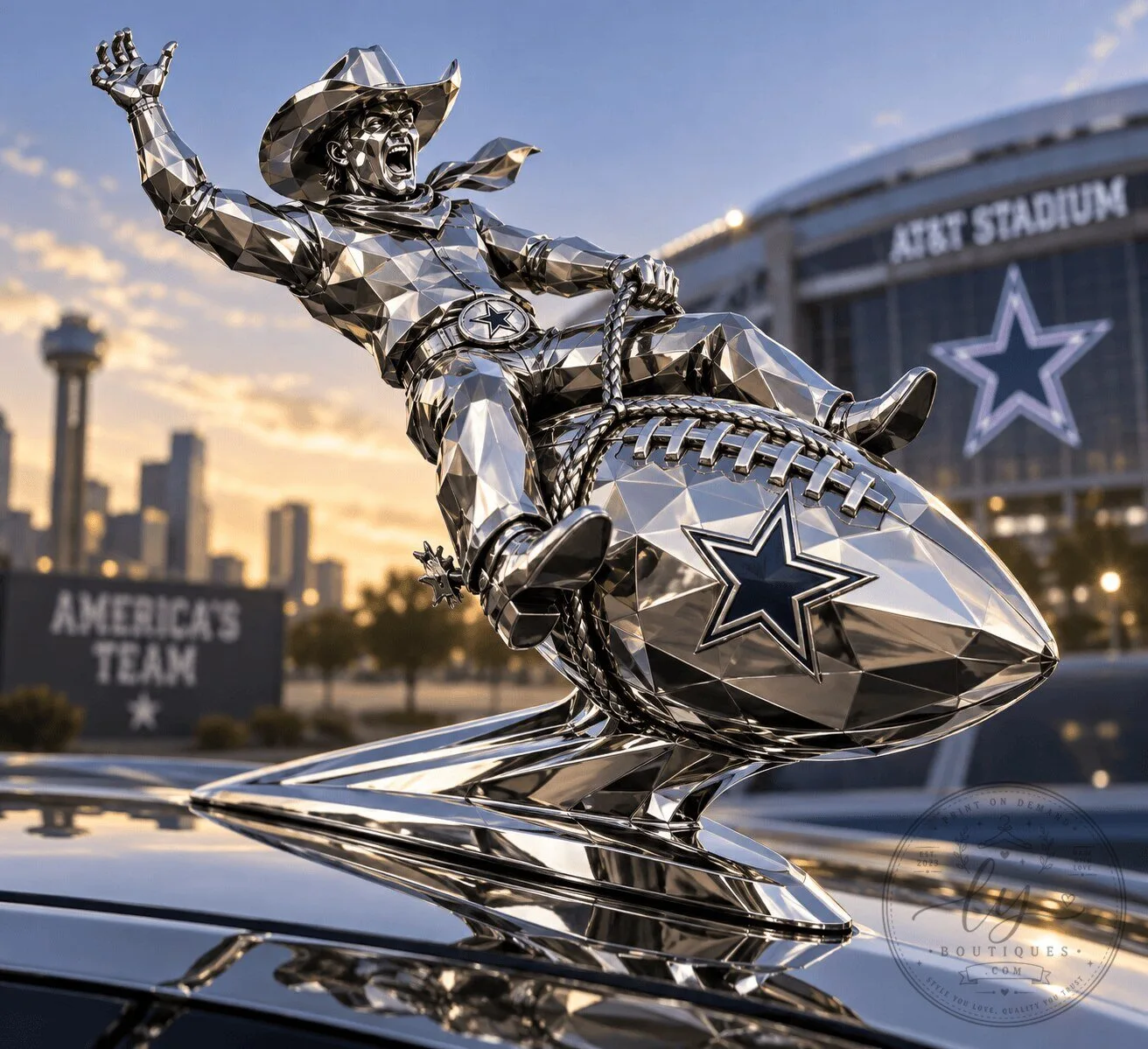 Dallas Cowboys America's Team Football Player Car Hood Ornament