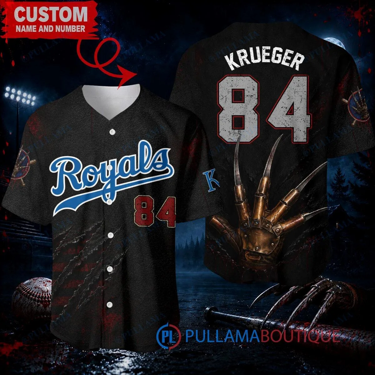 Kansas City Royals Baseball Freddy Krueger Custom Jersey