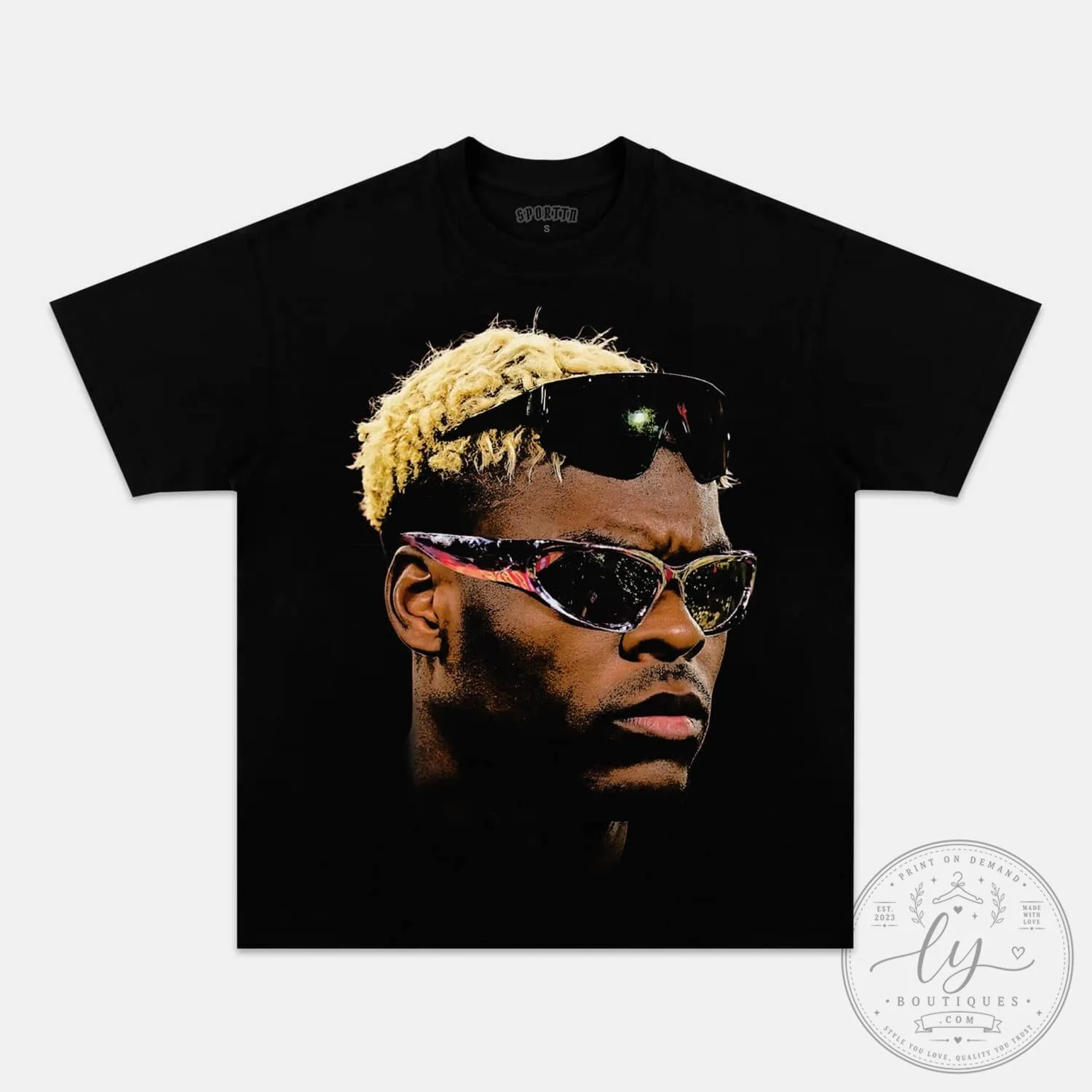 Denzel Dumfries Football Player Portrait Black Graphic T-Shirt
