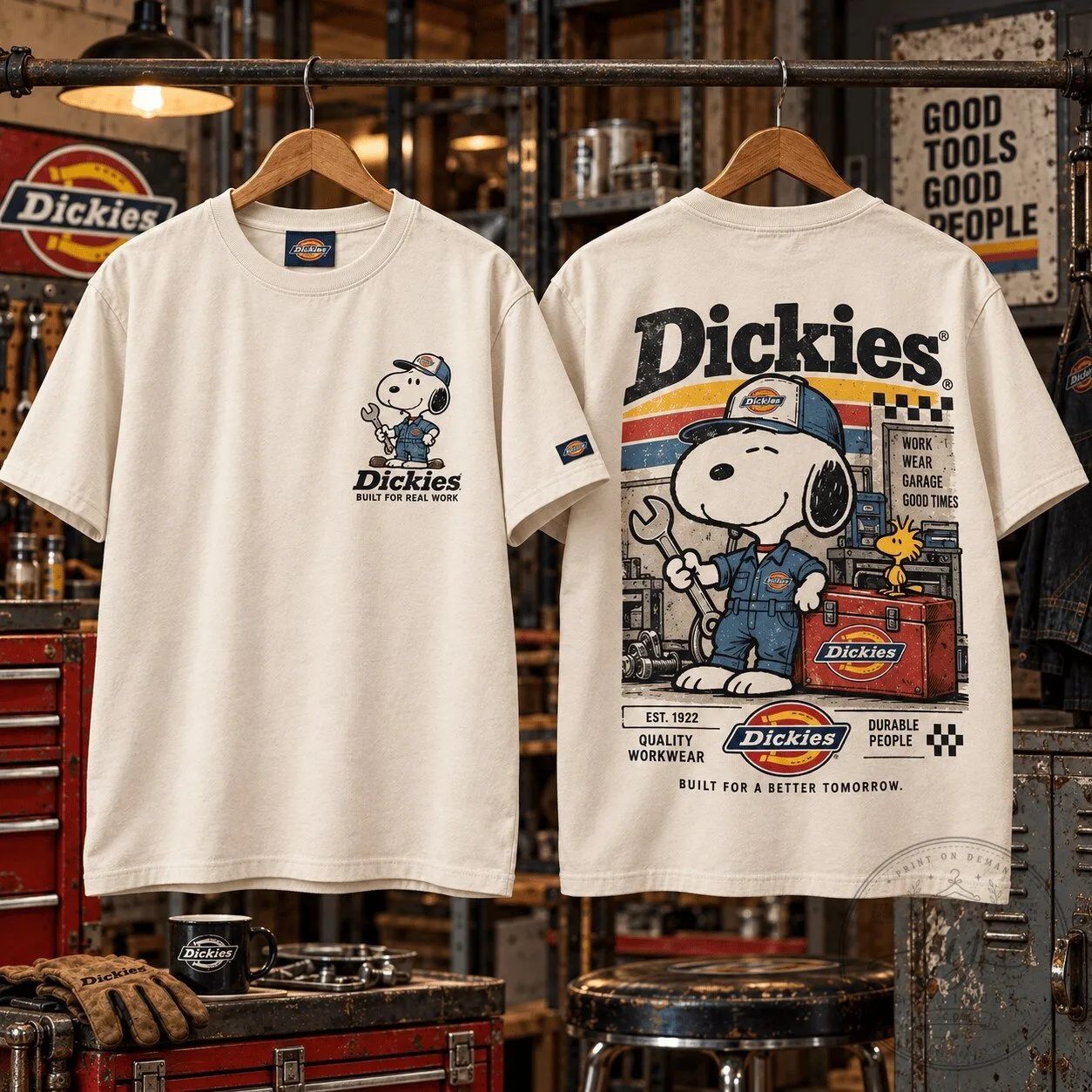 Dickies Snoopy Workwear Graphic Print Short Sleeve Crewneck T-Shirt
