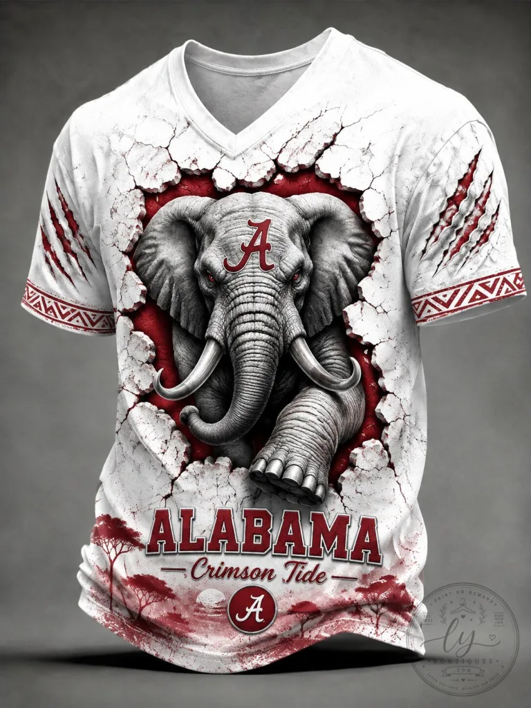 Alabama Crimson Tide Elephant Mascot Graphic T-Shirt