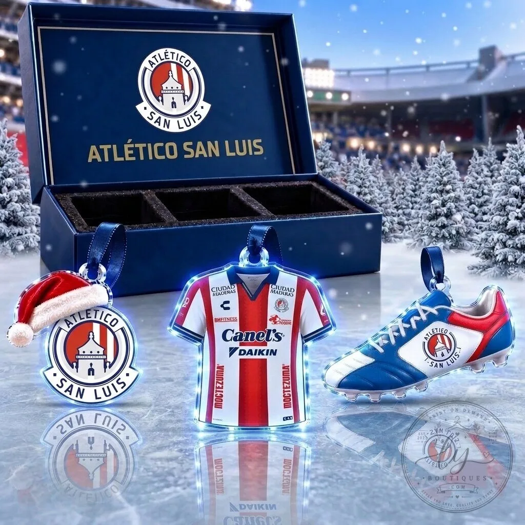 Atlético San Luis Liga MX Team Full Set Acrylic Christmas Ornament