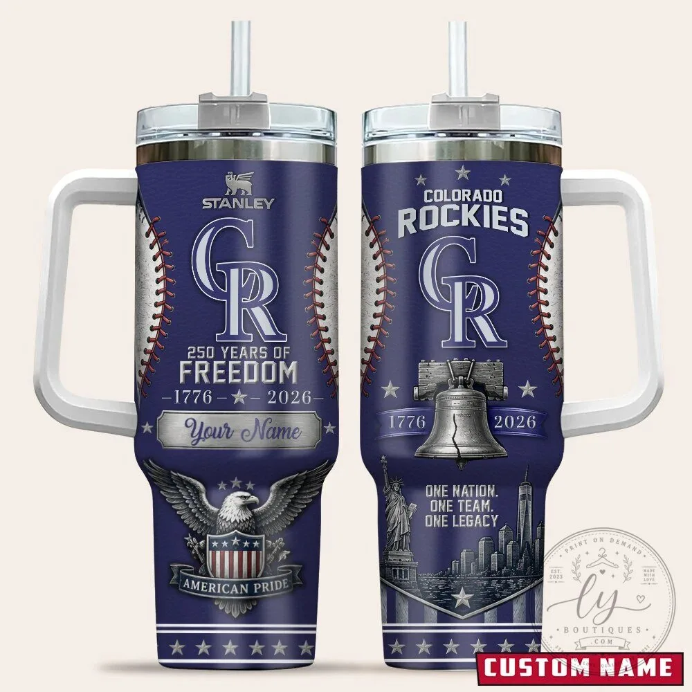 Colorado Rockies Baseball Team Personalized Stainless Steel Tumbler