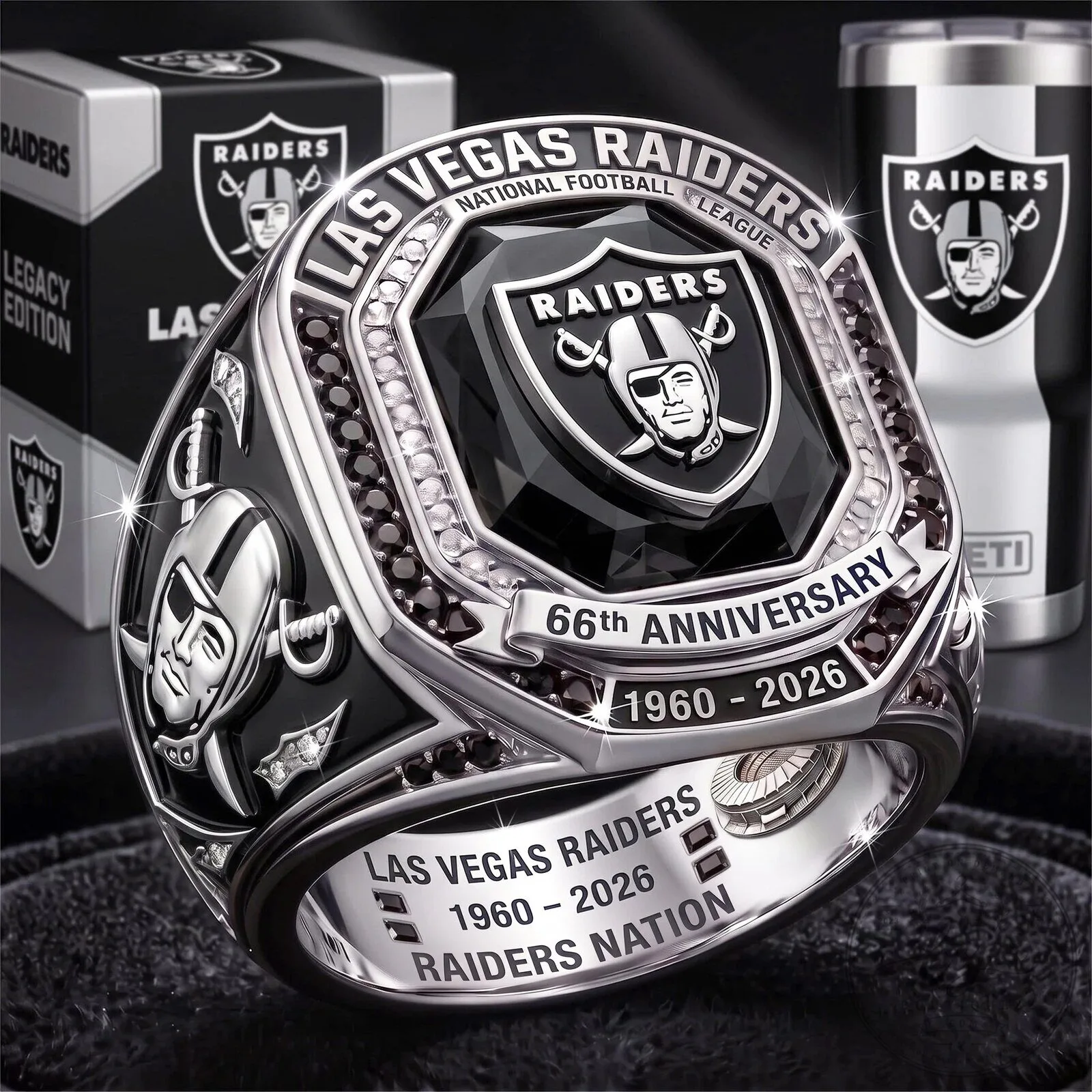Las Vegas Raiders 66th Anniversary National Football League Championship Ring