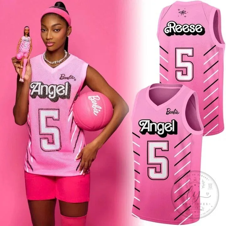 Angel Reese Barbie Pink Basketball Jersey
