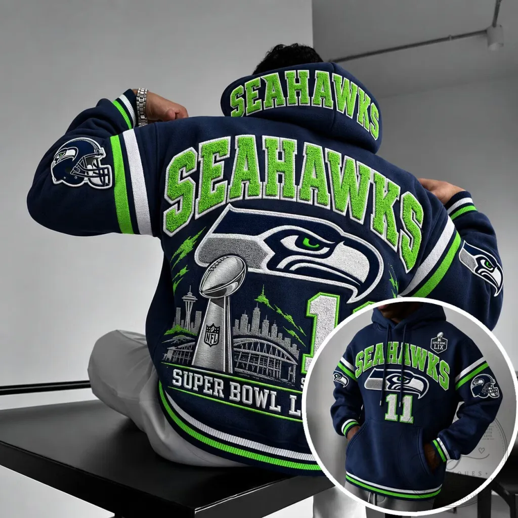 Seattle Seahawks Super Bowl LVII Championship Football Hoodie Seattle Seahawks Super Bowl LVII Championship Football Hoodie