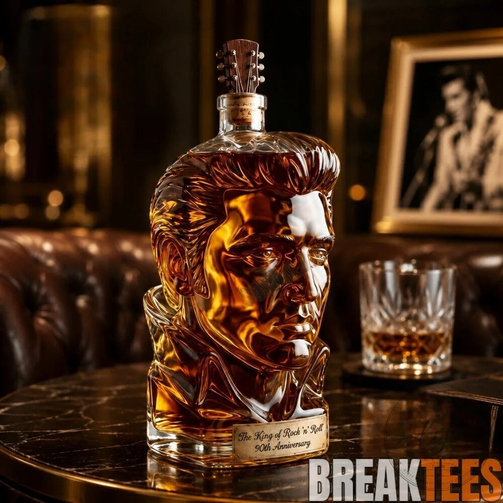 Elvis Presley The King of Rock and Roll 90th Anniversary Whiskey Decanter
