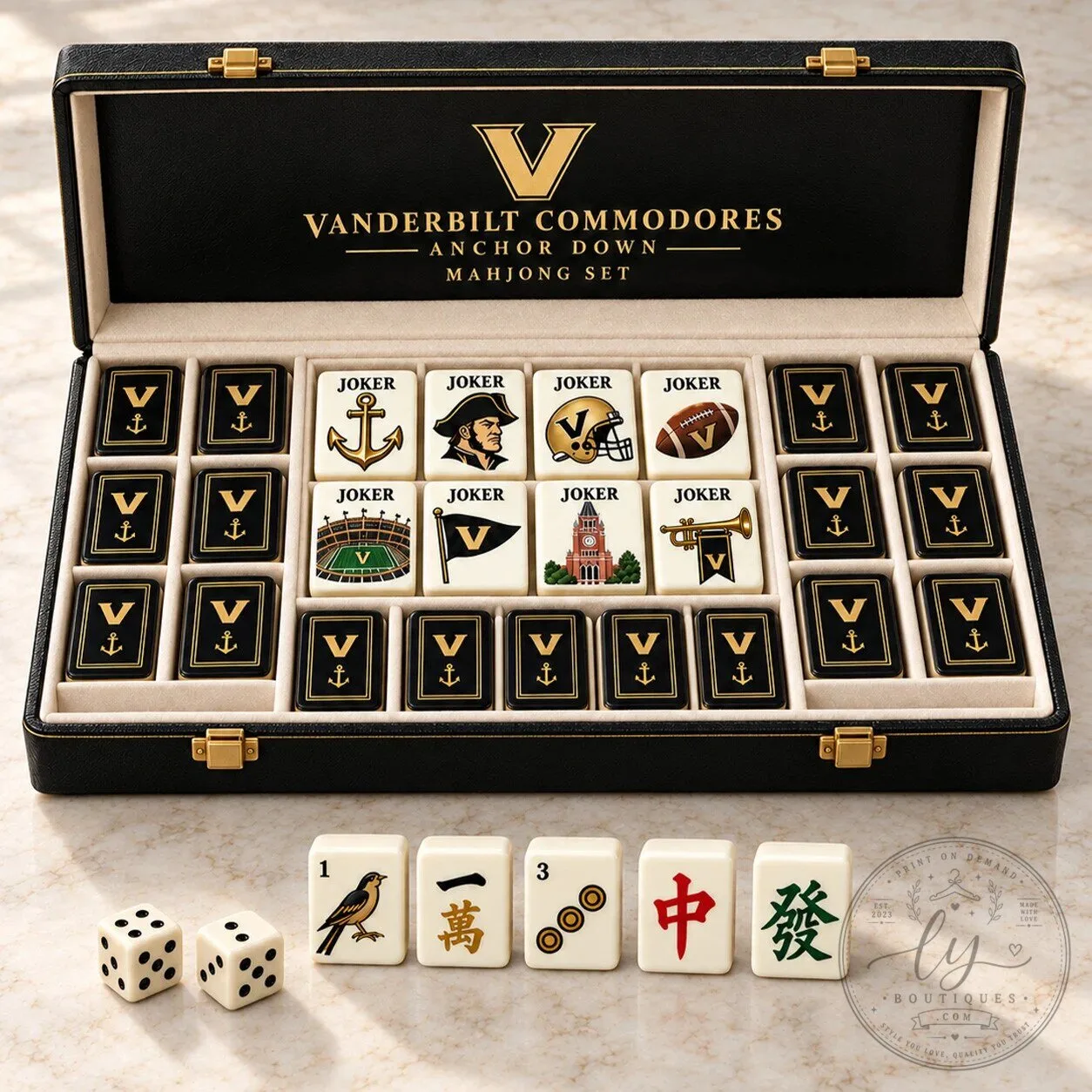 Vanderbilt Commodores Anchor Down Mahjong Game Set with Storage Case