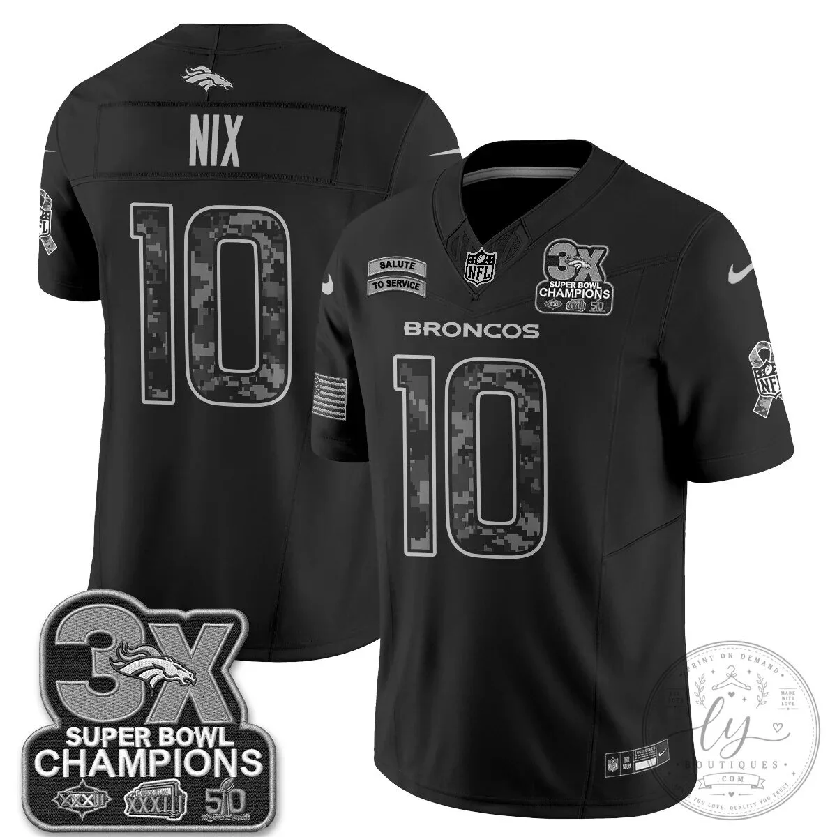 Bo Nix Salute To Service Jersey for Denver Broncos Fans