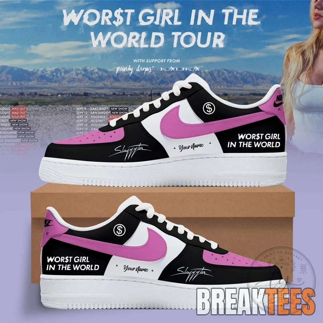Slayyyter Worst Girl In The World Tour Personalized Air Force 1 Sneakers