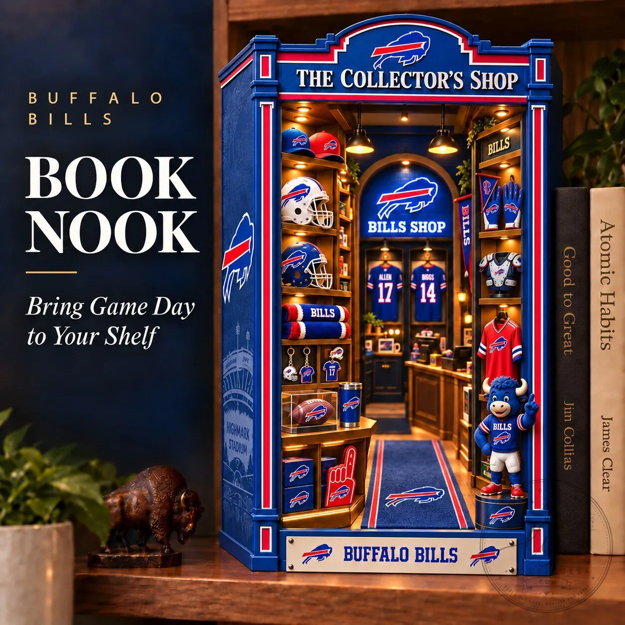 Buffalo Bills The Collector's Shop Book Nook Shelf Insert