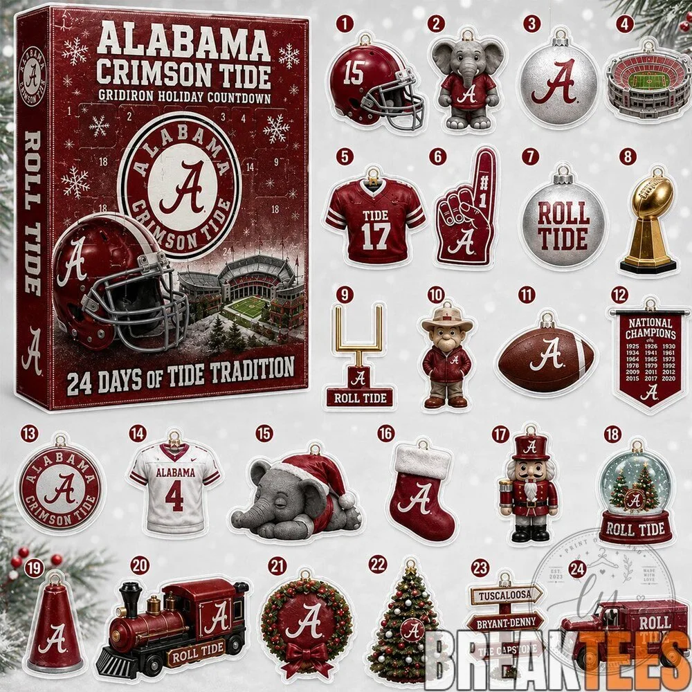 Alabama Crimson Tide 24 Days of Tradition Holiday Advent Calendar Ornaments