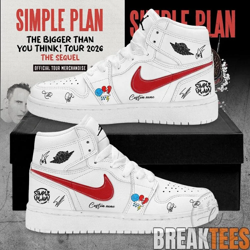 Simple Plan The Bigger Than You Think Tour 2026 The Sequel Official Merchandise Shoes