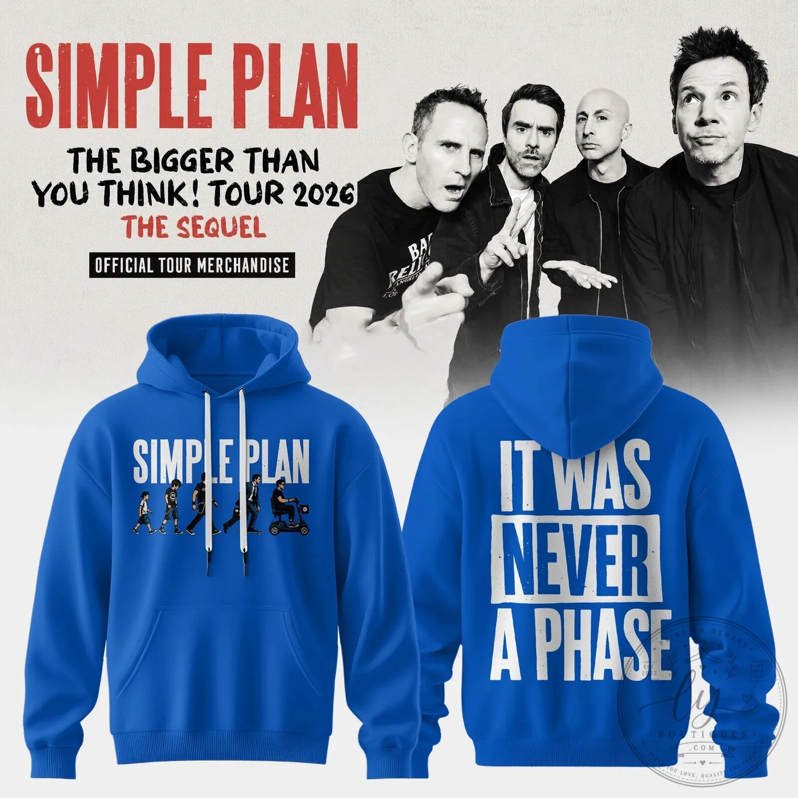 2026 Hoodie for The Bigger Than You Think Tour by Simple Plan 2 2026 Hoodie for The Bigger Than You Think Tour by Simple Plan