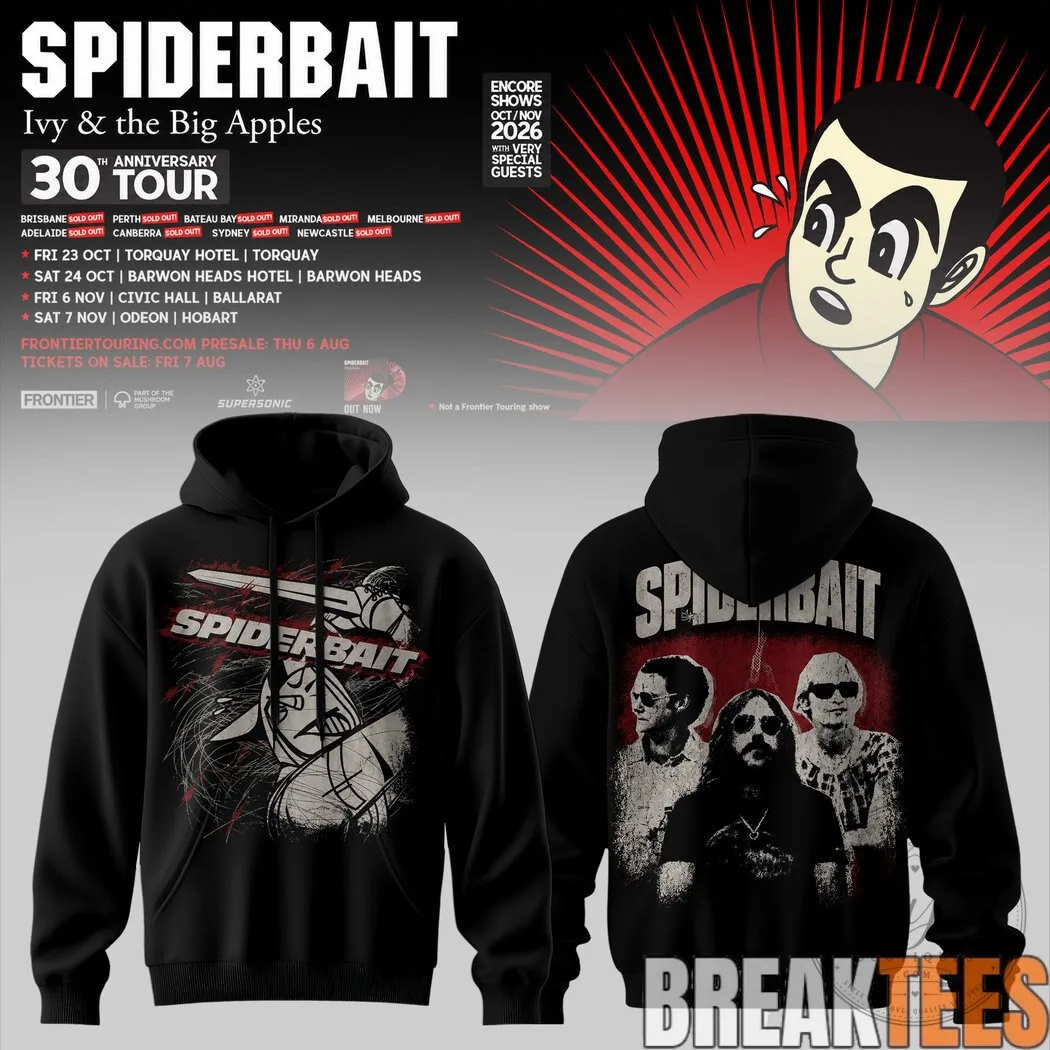 Spiderbait 30th Anniversary Tour Ivy And The Big Apples Band Hoodie 8 Spiderbait 30th Anniversary Tour Ivy And The Big Apples Band Hoodie