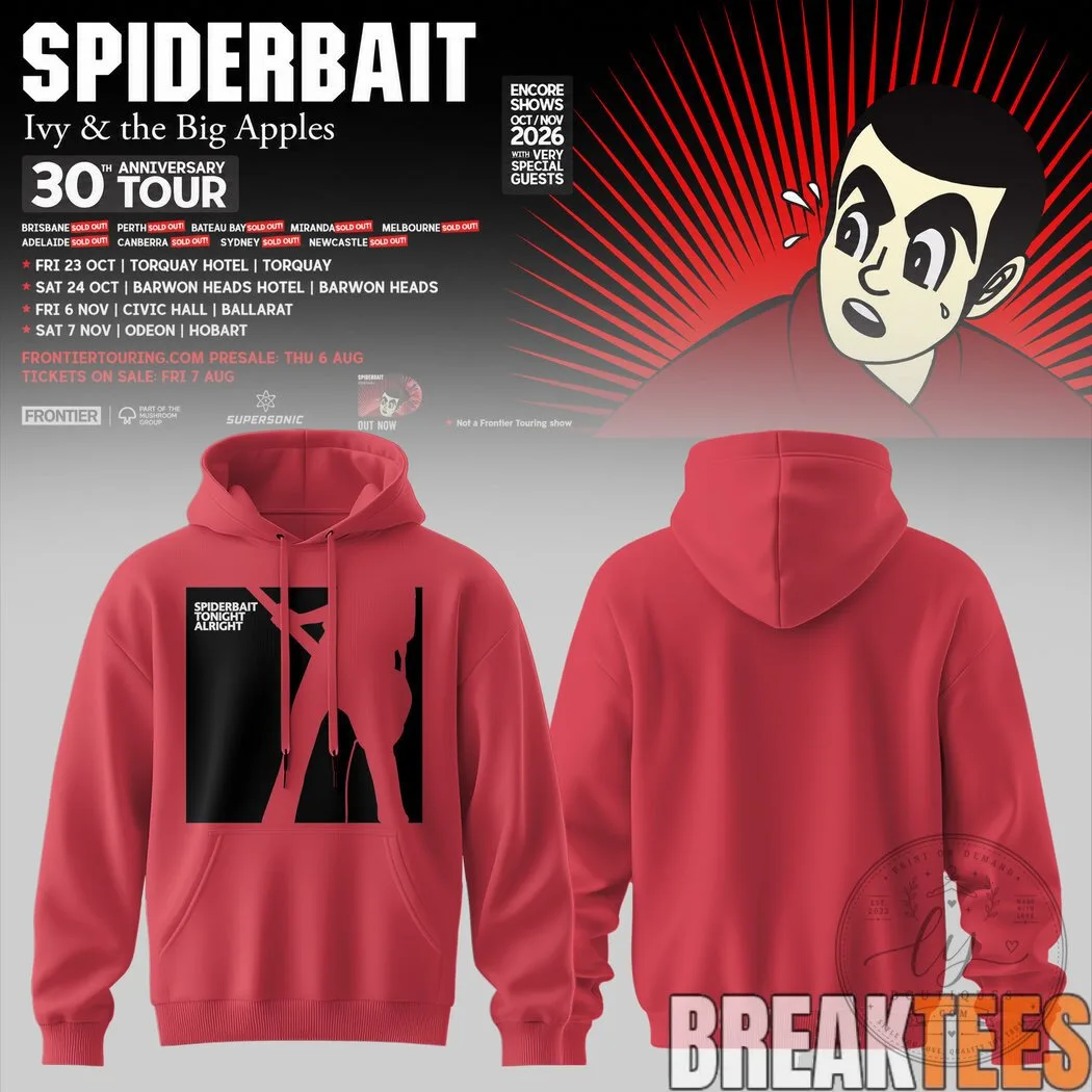 Spiderbait 30th Anniversary Tour Ivy And The Big Apples Band Hoodie 10 Spiderbait 30th Anniversary Tour Ivy And The Big Apples Band Hoodie