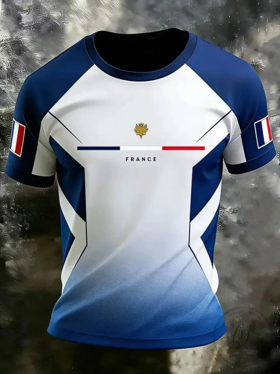 France Football Team Fan Jersey with French Flag Design 1 France Football Team Fan Jersey with French Flag Design