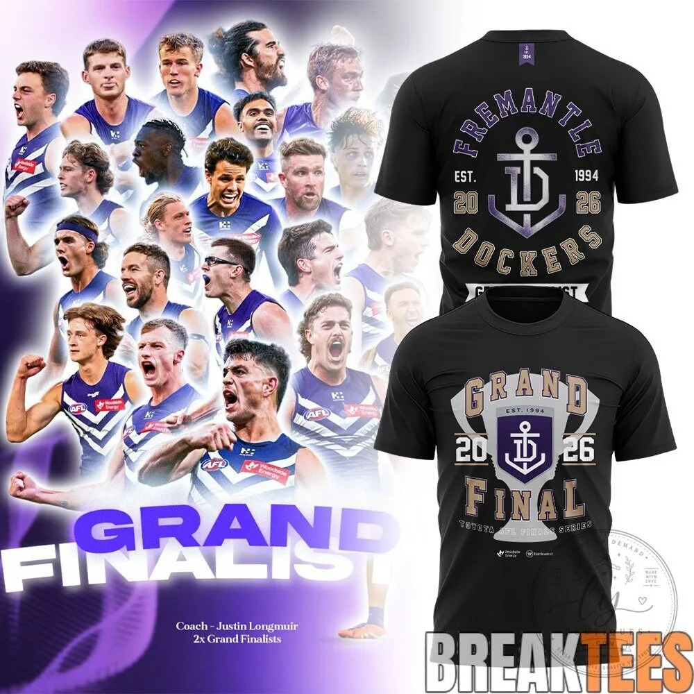 Fremantle Dockers Grand Finalist 2026 AFL Football Club Black T-Shirt