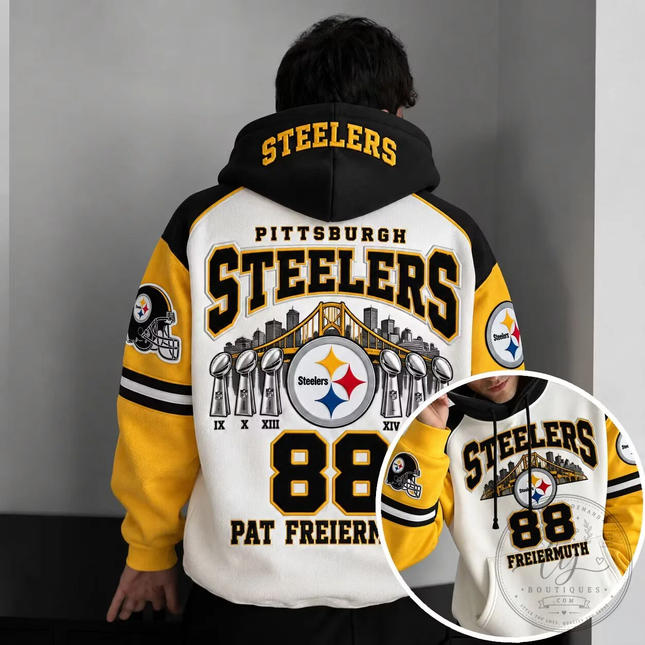 Pittsburgh Steelers Pat Freiermuth Number 88 Football Team Hoodie 5 Pittsburgh Steelers Pat Freiermuth Number 88 Football Team Hoodie