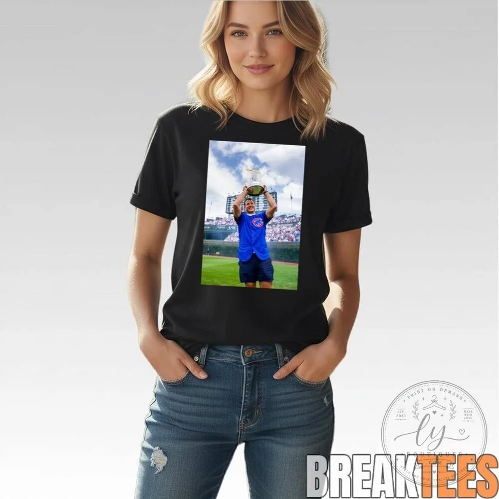 Anthony Rizzo Chicago Cubs World Series Trophy Celebration T-Shirt