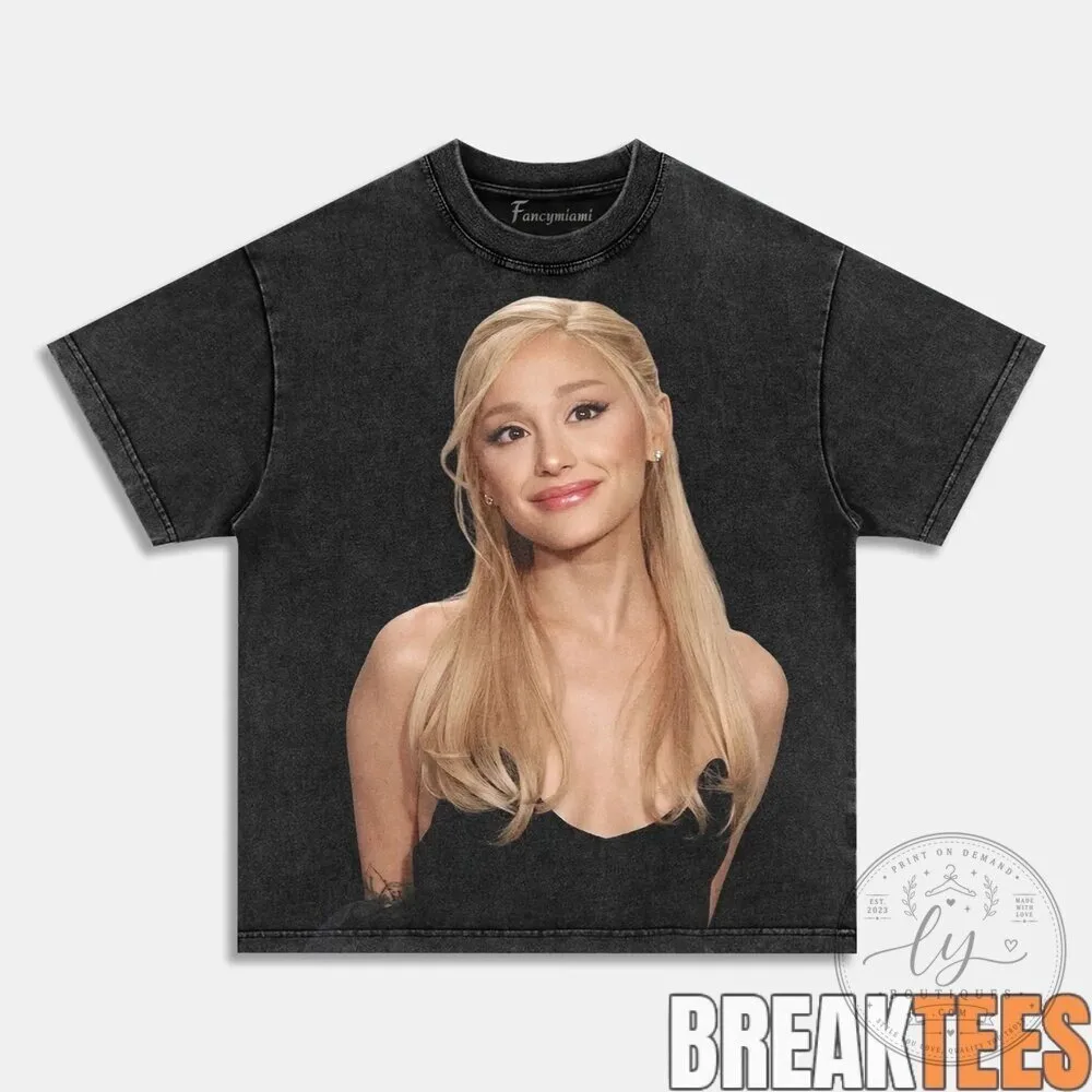 Ariana Grande Glamour Chair Pose Black Washed Cotton T-Shirt 19 Ariana Grande Glamour Chair Pose Black Washed Cotton T-Shirt