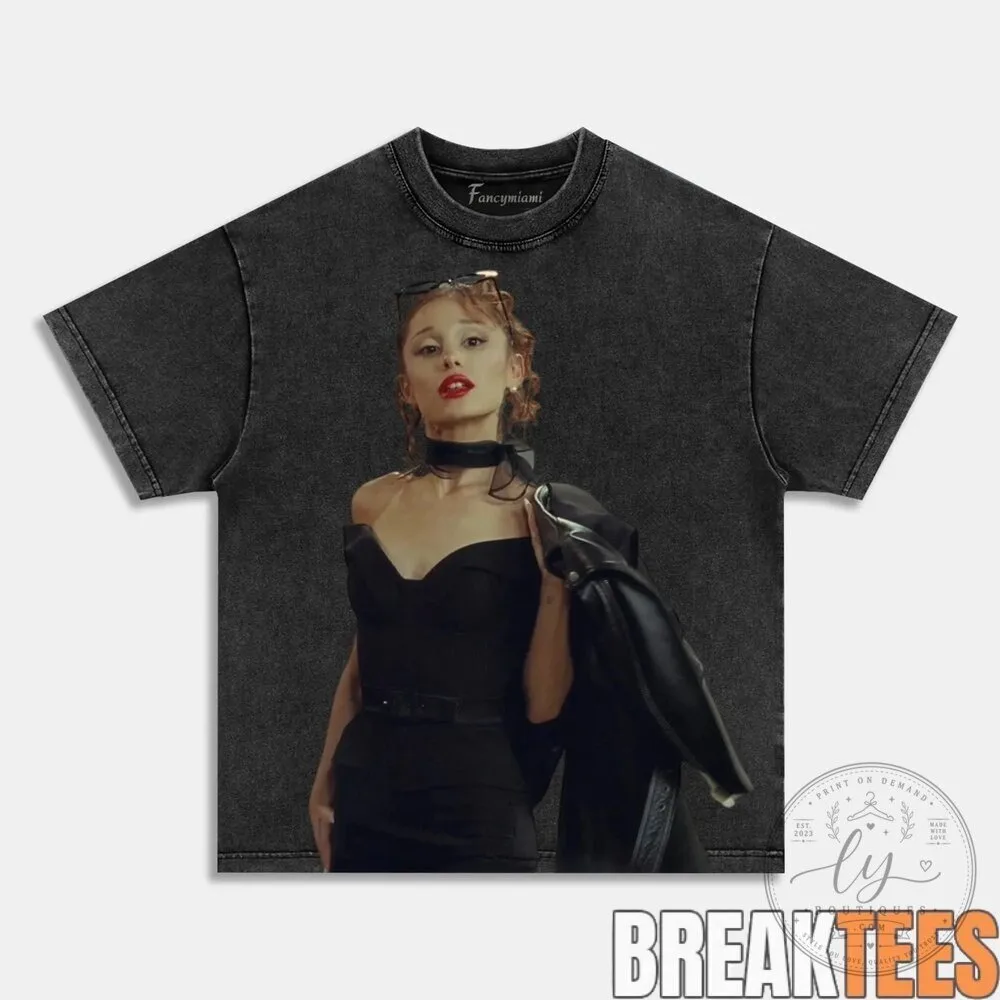 Ariana Grande Glamour Chair Pose Black Washed Cotton T-Shirt 20 Ariana Grande Glamour Chair Pose Black Washed Cotton T-Shirt