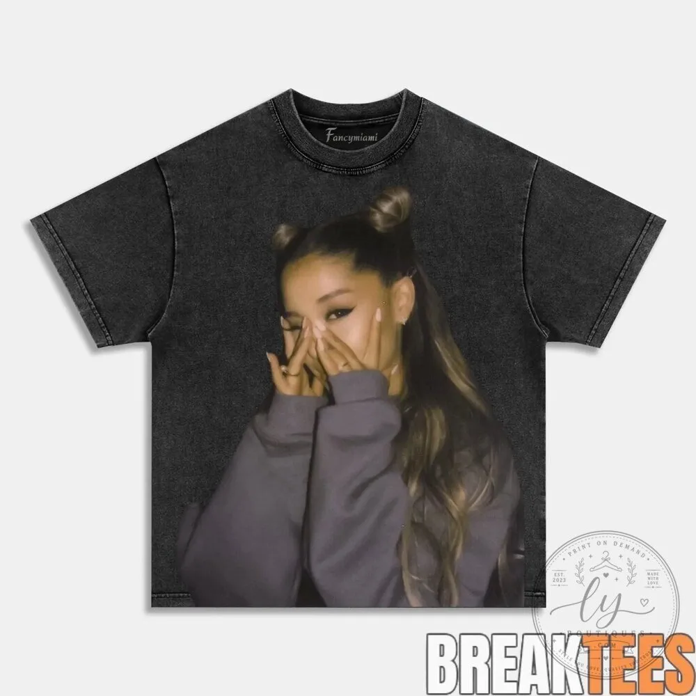 Ariana Grande Glamour Chair Pose Black Washed Cotton T-Shirt 25 Ariana Grande Glamour Chair Pose Black Washed Cotton T-Shirt