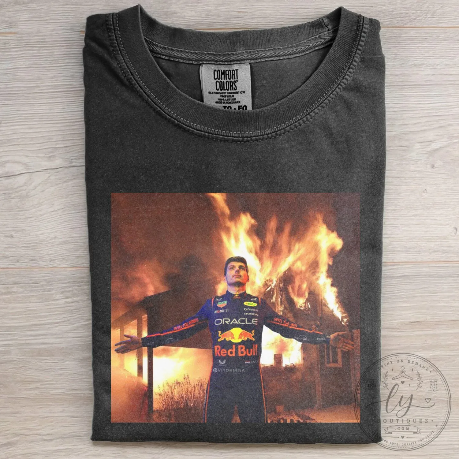 Max Verstappen F1 Racing Driver Fire Meme T-Shirt