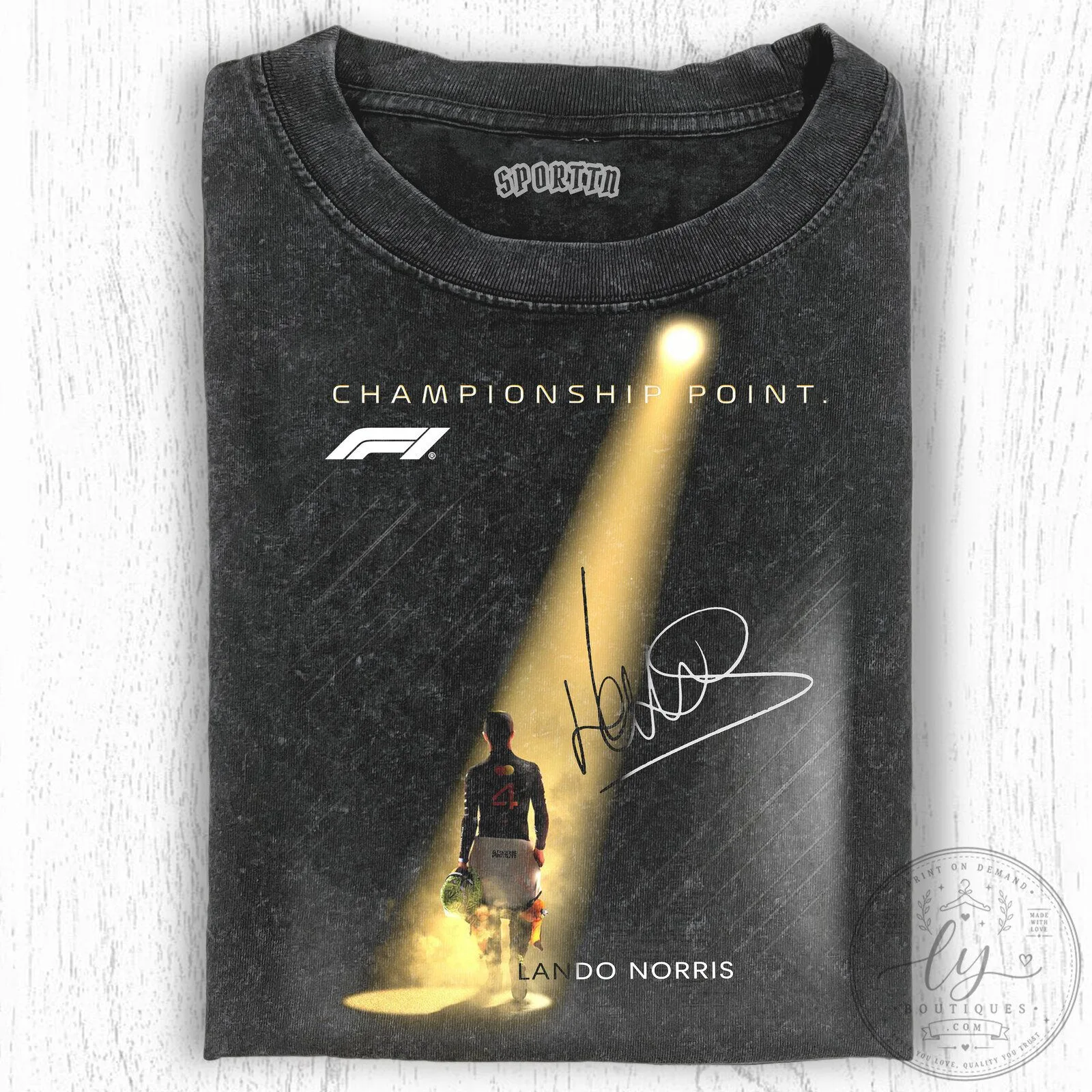 Formula 1 Racing T-Shirt featuring Lando Norris Championship Points