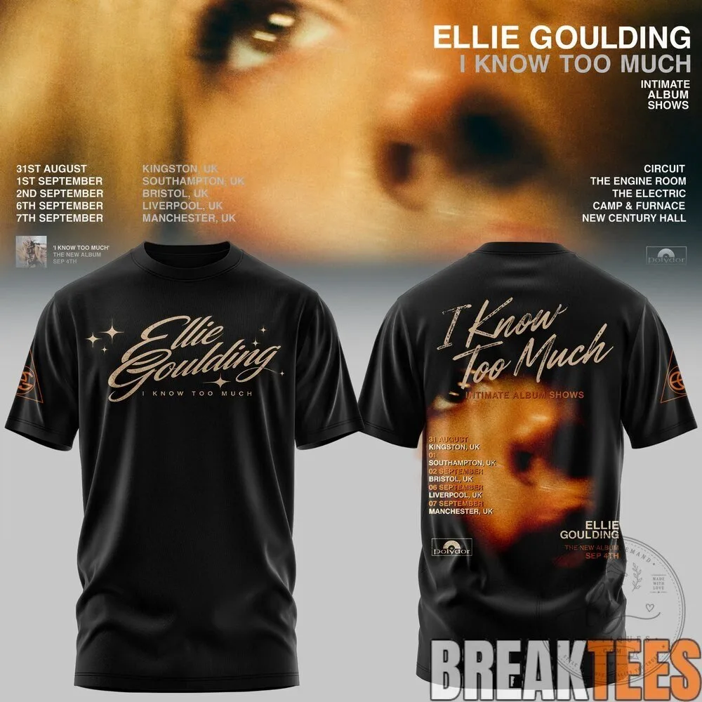 Ellie Goulding I Know Too Much Intimate Album Shows Black T-Shirt