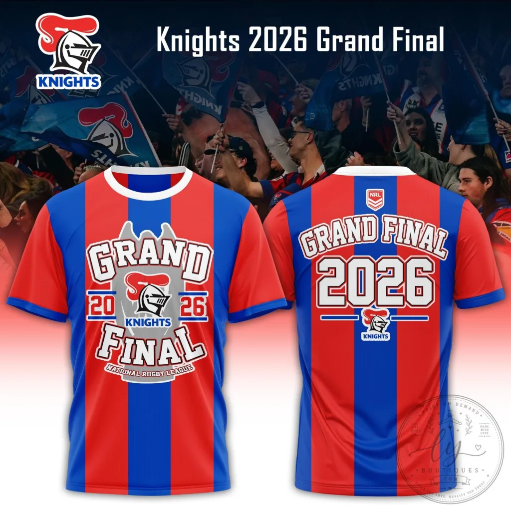 Newcastle Knights 2026 National Rugby League Grand Final Red Blue Striped T-Shirt