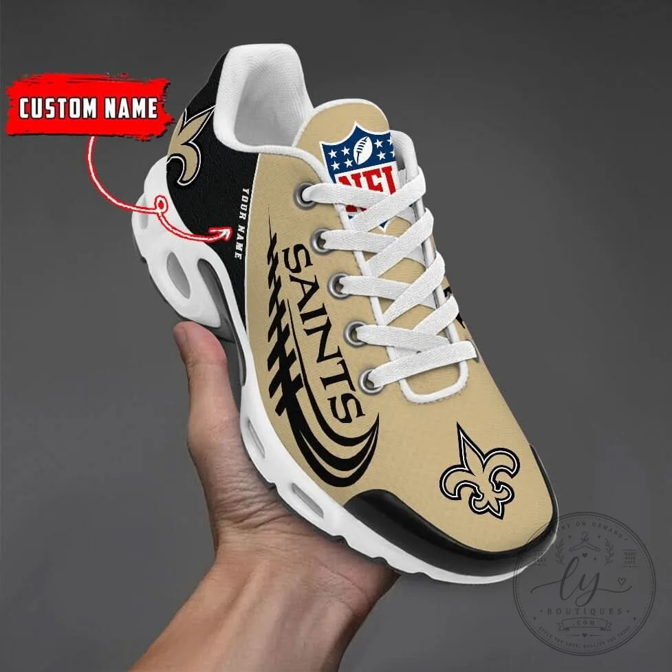 New Orleans Saints Custom Name NFL Team Logo Fan Running Shoes