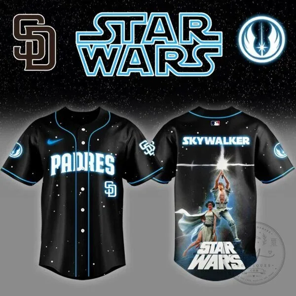 Star Wars Luke Skywalker Baseball Jersey for San Diego Padres Fans 7 Star Wars Luke Skywalker Baseball Jersey for San Diego Padres Fans