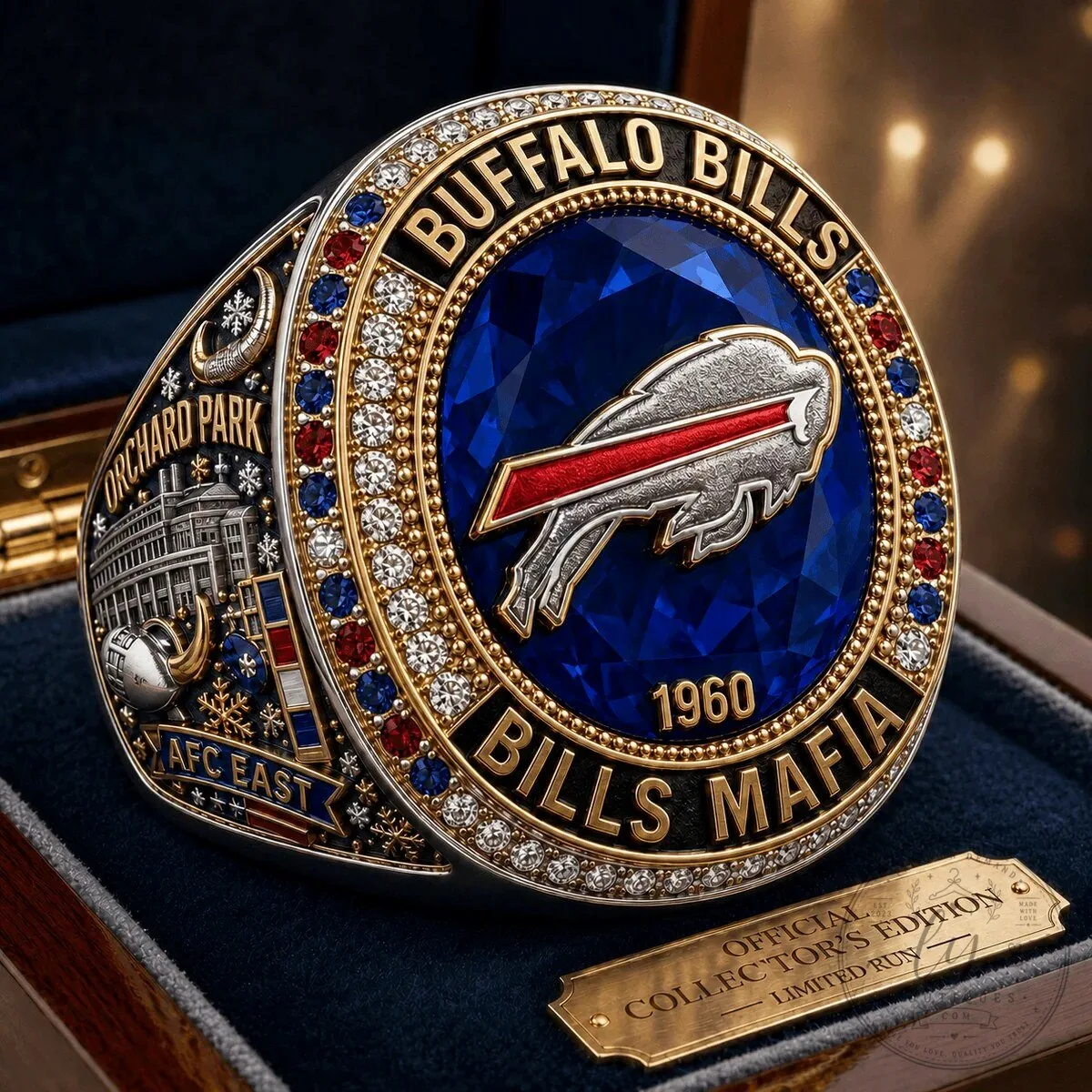 Limited Edition Buffalo Bills Round Engraved Ring