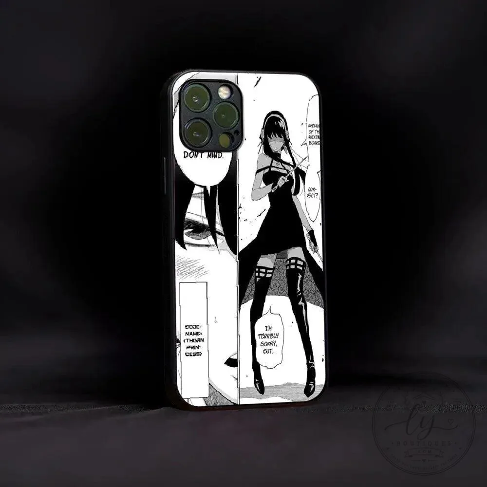 Yor Forger Thorn Princess Spy x Family Manga Black and White Phone Case
