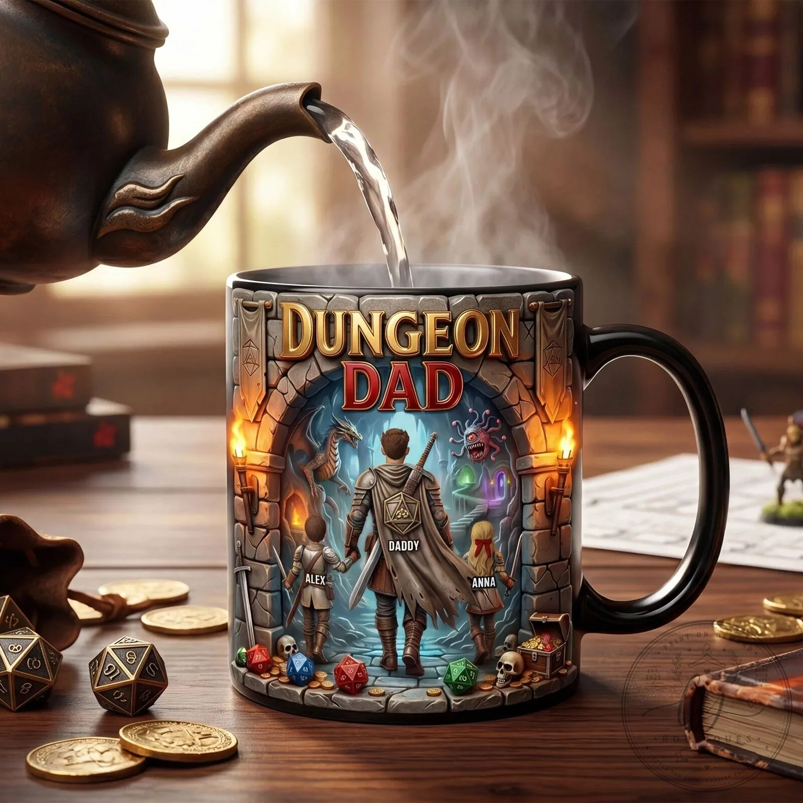Dungeon Dad Personalized Fantasy Role Playing Game Coffee Mug 8 Dungeon Dad Personalized Fantasy Role Playing Game Coffee Mug