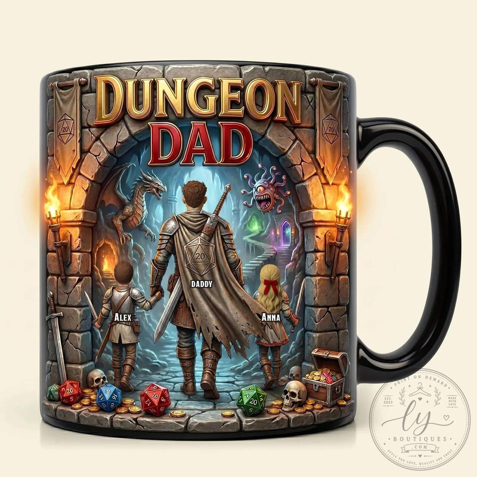 Dungeon Dad Personalized Fantasy Role Playing Game Coffee Mug 9 Dungeon Dad Personalized Fantasy Role Playing Game Coffee Mug