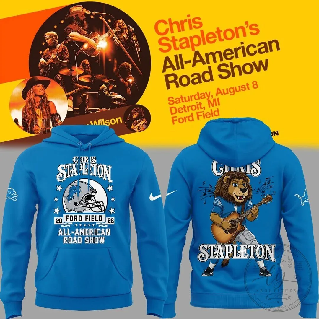 Chris Stapleton All American Road Show Detroit Lions Hoodie