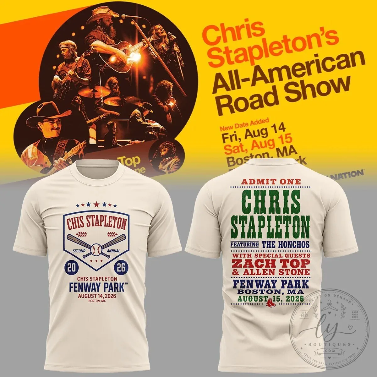 Fenway Park T-Shirt for Chris Stapleton's All-American Road Show Concert