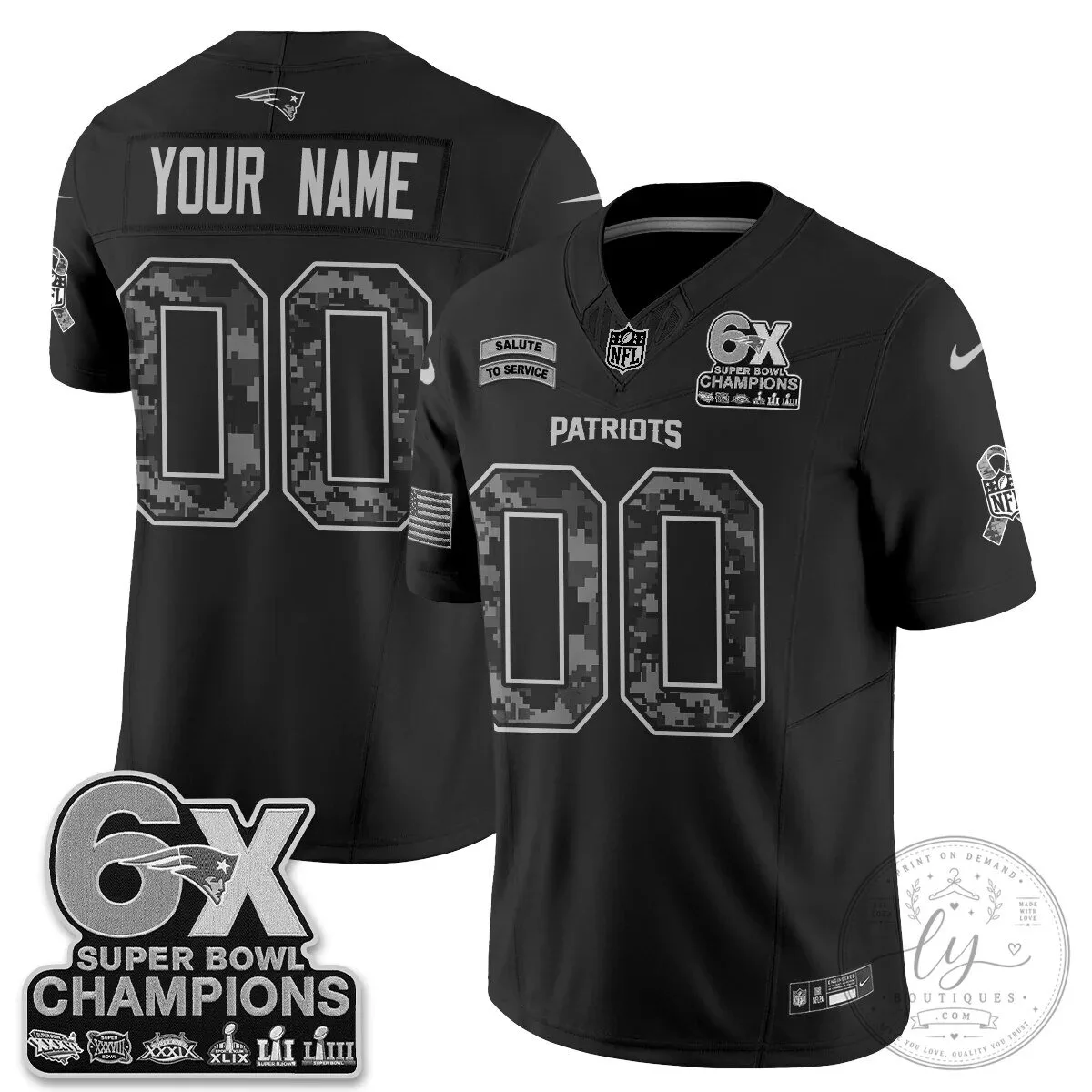 Salute to Service Jersey for Super Bowl Champion New England Patriots Football Team