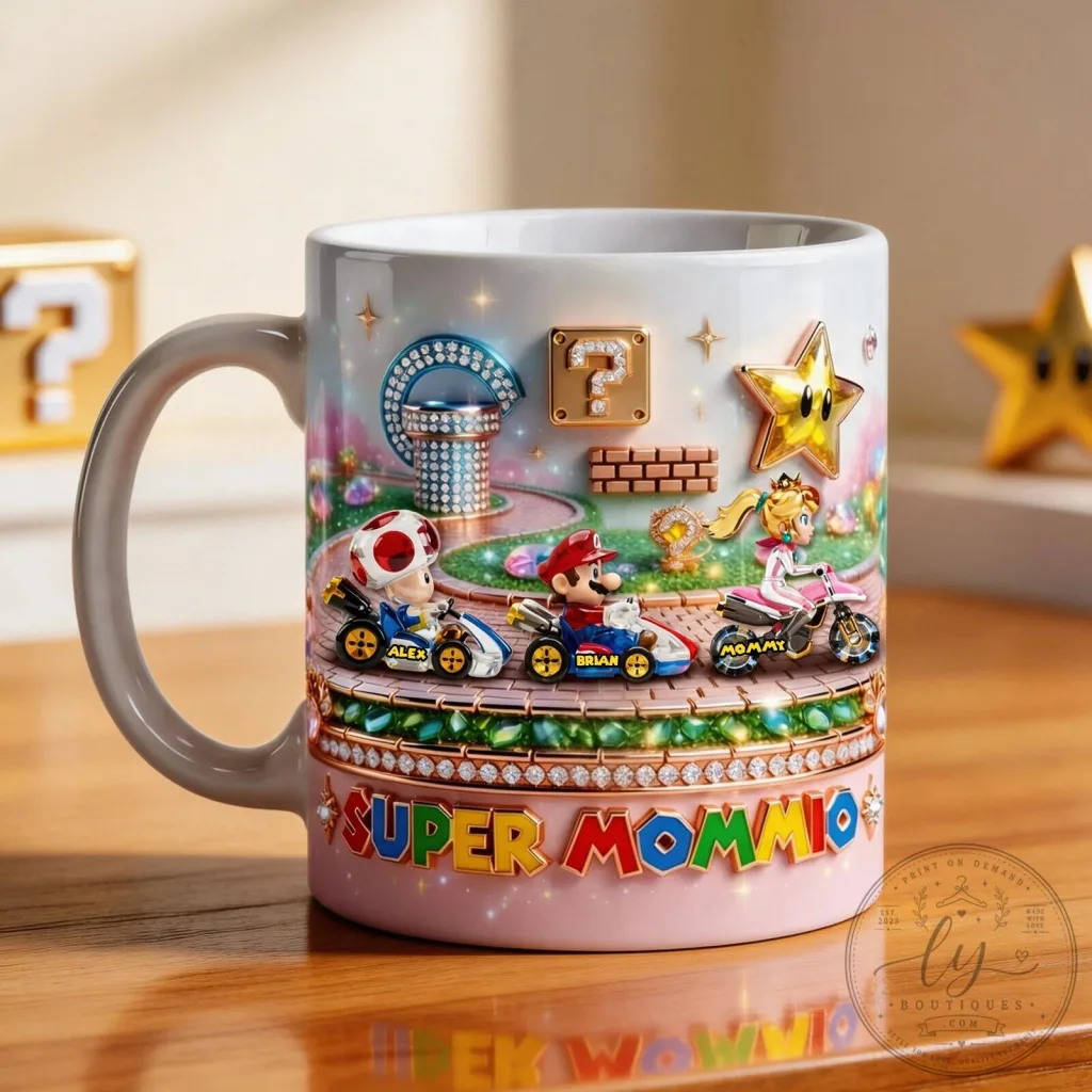 Super Mommio Mario Kart Racing Game Coffee Mug for Mother's Day Gift Super Mommio Mario Kart Racing Game Coffee Mug for Mother's Day Gift