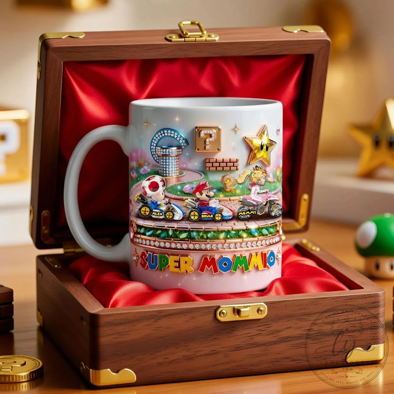 Super Mommio Mario Kart Racing Game Coffee Mug for Mother's Day Gift 8 Super Mommio Mario Kart Racing Game Coffee Mug for Mother
